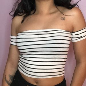 White striped crop top